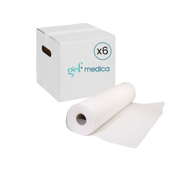 gef + medica - Lenzuolini Medici - Rotolo Carta Lettino Massaggio - 60 Metri - Pura Cellulosa - 2 Strati - Resistenti e Morbidi - Made in Italy