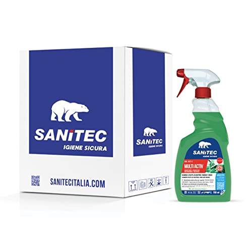 Sanitec, Multi Activ Sgrassante Disinfettante Multiuso Ideale per la Disinfezione di Superfici, Elimina il 99,9% dei Batteri, Presidio Medico Chirurgico, 6 Flaconi da 750 ml