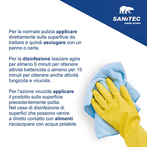 Sanitec, Multi Activ, Sgrassante Disinfettante Multiuso, Ideale per la Disinfezione di Tutte le Superfici a Contatto con Gli Alimenti, Elimina il 99,9% dei Batteri, Presidio Medico Chirurgico, 750 ml
